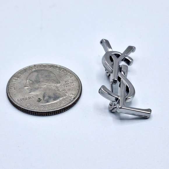 Vintage Silv Yves Saint Laurent YSL Brooch Employee Appreciation Lapel Pin Small - Picture 5 of 6